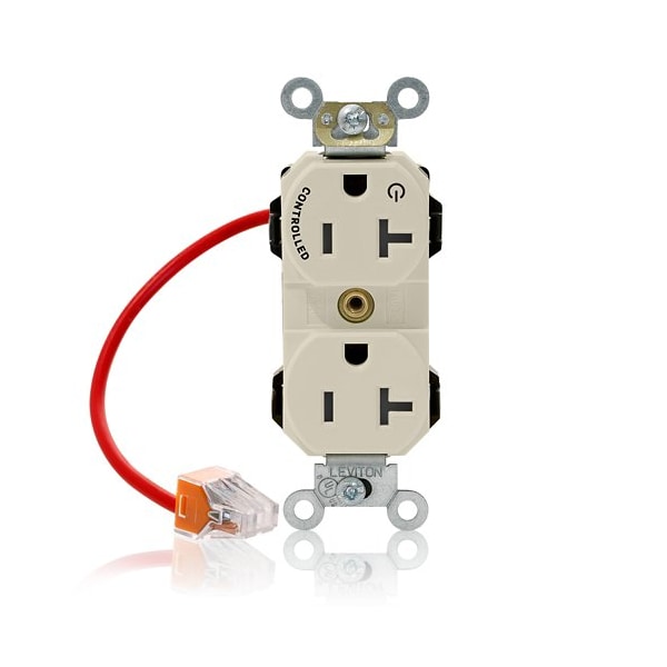 Leviton DplxRcptclOutlt, 20A, 125VAC, Almnd, Nyln M5362-1CT - main