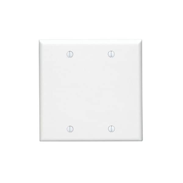 Leviton White 2 gang Plastic Blank Wall Plate 1 pk 88025-000 - main