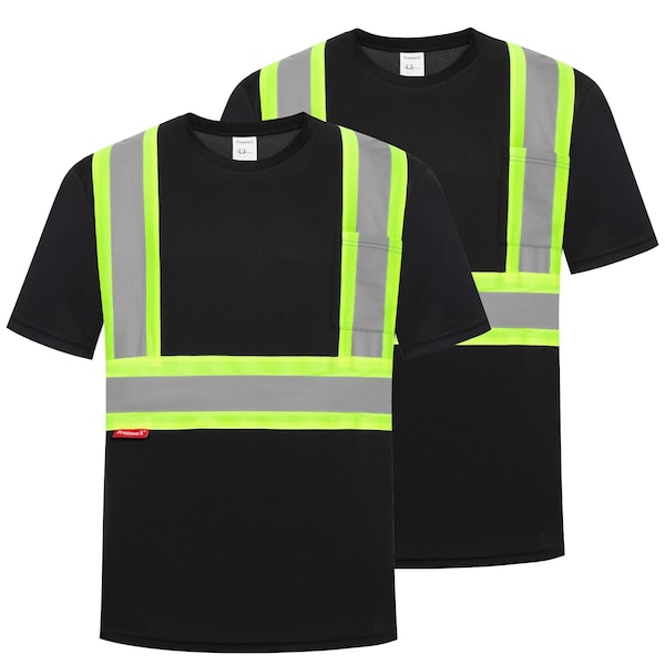 Protectx Short Sleeve T-Shirt, Polyester, Black, M, 2 PK ST-150SS1-BK-Y-M-02 - main