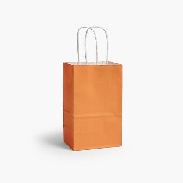Nashville Wraps Orange White Kraft Shopping Bags Rose 5.5x3.25x8.5, 25PK ORMRW - main