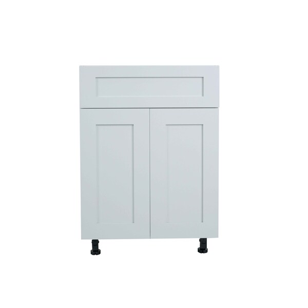 Cambridge Everest 27 in. W x 24 in. D x 34.5 in. H Ready to Assemble Shaker Base Kitchen Cabinet in White SA-B27-SW-KIT - main