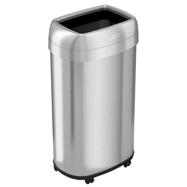 Hls Commercial 16 gal Oval Indoor Metal Can, Silver, Open Top, Stainless Steel, 11.4 in HLS16STVM - main