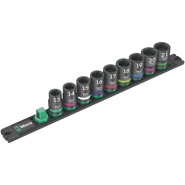 Wera Magnetic socket rail C Impaktor 1 socket set, 1/2 in drive, 9 pieces 5005490001 - main