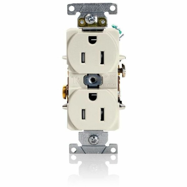 Leviton Dup Rec 15A 125V TR LtAl T5262-T - main