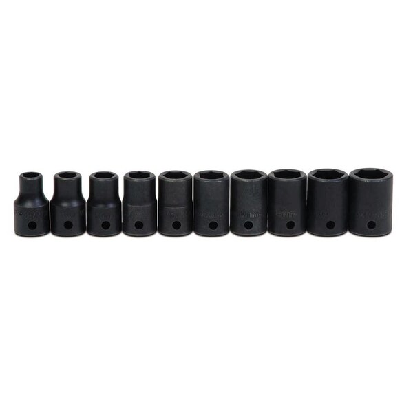 Williams Williams 1/2" Drive Impact Socket Set, 10pcs, Impact Socket Set, 1/2" D, 6Pt 10pcs. Met JHWMS410HRC - main