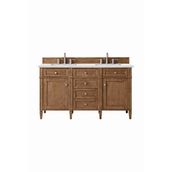 James Martin Vanities Brittany 60'' D Vanity, Saddle Brown w/ Ethereal Noctis Silestone Top w/FreePower Wireless Charger 650-V60D-SBR-FENC - main