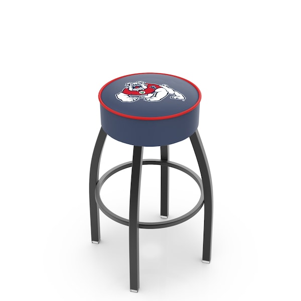 Holland Bar Stool Co 25" 4" Fresno State Cushion Seat, Blk Wrinkle Base Swivel Bar Stool L8B125FresSt - main