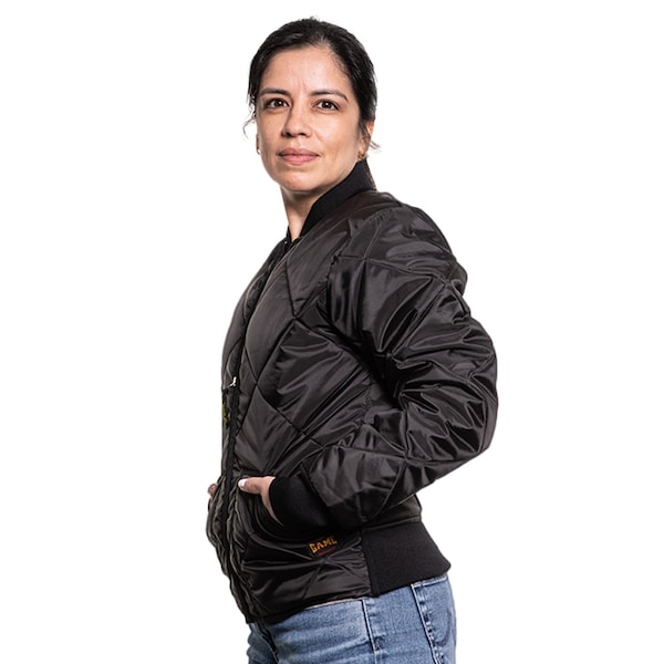 Game Workwear Women's Diamond Quilt Jacket, Nylon Tafetta, Full Zip Front, Black, 2X 1221-JW - main