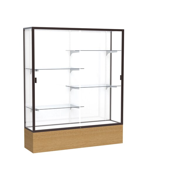 Ghent Floor Display Case 60x72x16, White, Dark Bronze 2075WB-BZ-AK - main