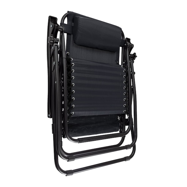 Lavish Home Zero Gravity Chairs with Table and Holders, Black Recliners, Set of 2 80-ANTIG-3 - main
