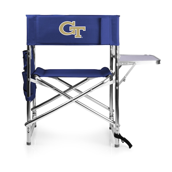 Picnic Time Family Of Brands NCAA Georgia Tech Yellow Jackets Sports Chair with Side Table - Beach Chair 809-00-138-194-0 - main