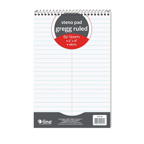 C-Line Products 6" x 9" Gregg Ruled Steno Pad, 12 EA 25169 - main