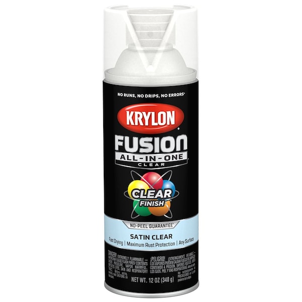 Krylon 12 Oz K02735007 Clear Fusion All-In-One Paint & Primer Spray Paint, Satin K02733007 - main