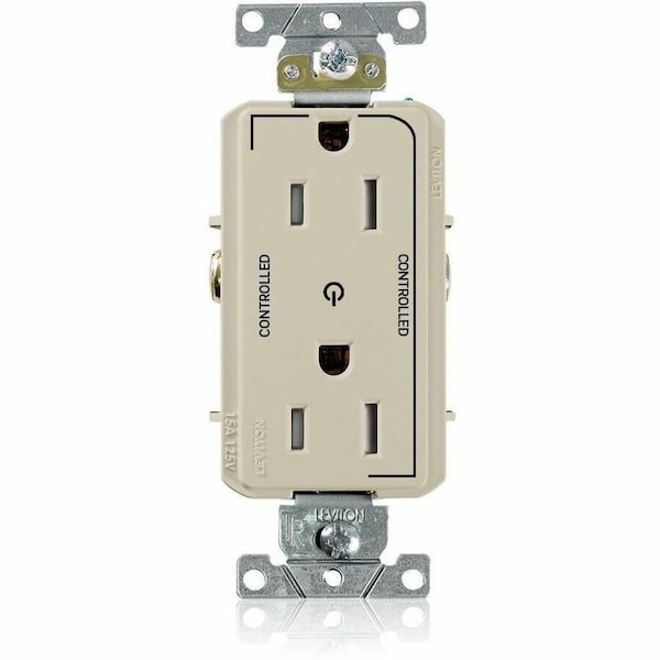 Leviton Dec Plus Dup 15A 125V TR 2Mrk-Ctrl Ivr TDR15-S2I - main
