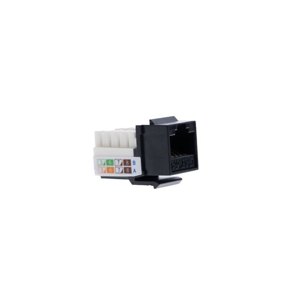 Cable Wholesale Slimline Cat6a Keystone Jack, Black, RJ45 Female to 110 Punch Down 33X6-120BK - main