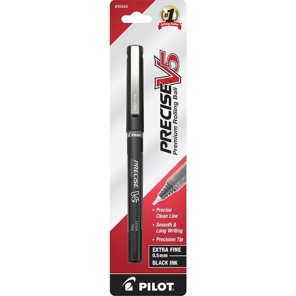 Pilot Precise V5 ExtraFine Premium Capped Rolling Ball Pens, Black PIL35343 - main