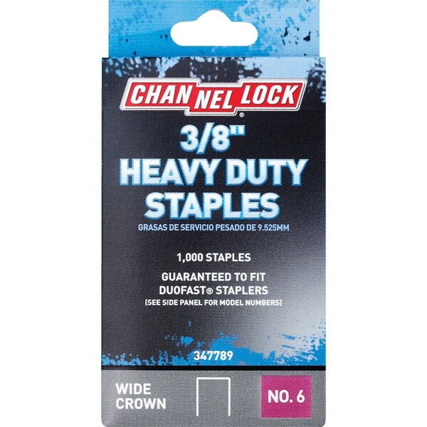Channellock No. 6 Heavy-Duty Wide Crown Staple 3/8'', 1000PK 347789 - main