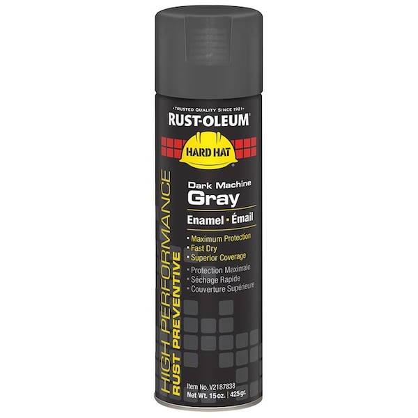 Hard Hat 15 Oz Rust-Oleum Brands Dark Machinery Gray Enamel Spray Paint V2187838 - main