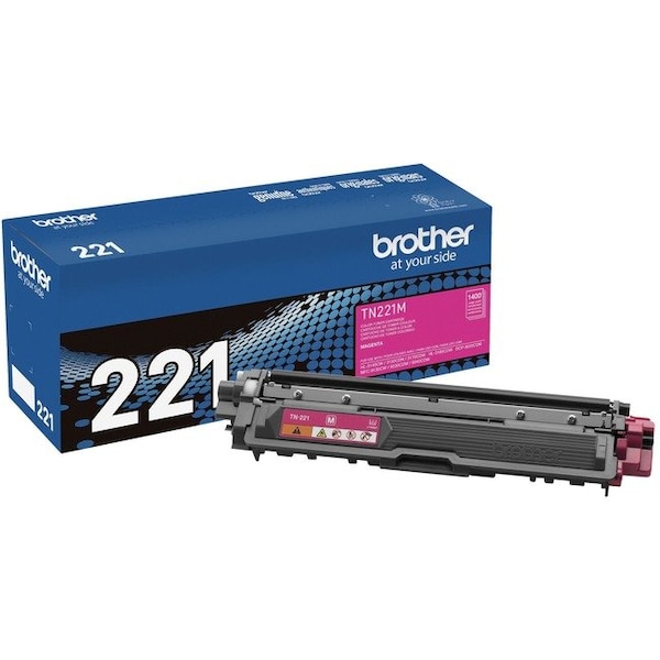 Brother Genuine TN221M Magenta Toner Cartridge - Laser - Standard Yield - 1400 Pages - Magenta - 1 Each TN221M - main