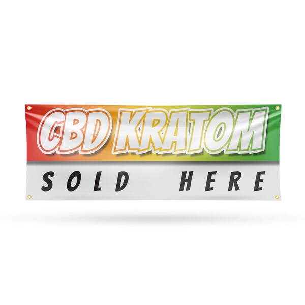 Signmission CBD Kratom Sold Here, 18 Inch x 48 Inch, Vinyl Banner B-30511 - main