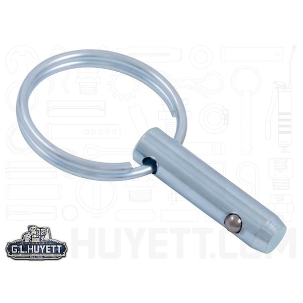 Huyett Detent Pin, Zinc Plated Medium Carbon Steel, 0.250 in Dia x 0.500 in Effective L x 0.254 in Hole Dia DTP-0250-0500 - main