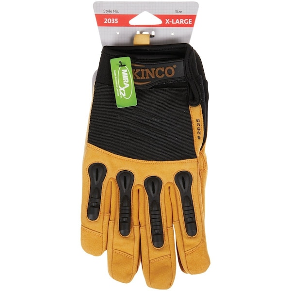 Kinco KincoPro Foreman Mens XL Black & Tan Suede Synthetic Leather Work Glove 2035-XL - main