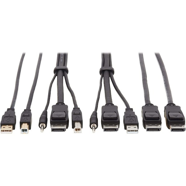Eaton EATON Tripp Lite Series DisplayPort KVM Cable Kit - DP, USB, 3.5 mm Audio 3xM/3xM + USB M/M + DP P783-010-DPU - main