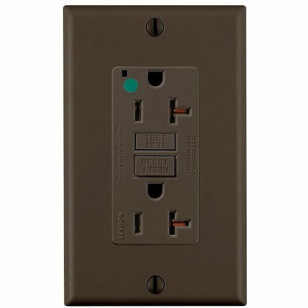 Leviton Self-Test GFCI Receptacle, Hospital Grade, 20 Amp, 125 Volt, 5-20R NEMA GFNT2-HG - main
