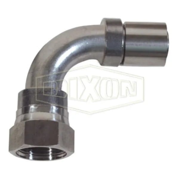 Dixon Smooth Bore Hose-to-Tube Fitting with Crimp Collar, Adapter, Dash 3 x 3/16 in, Hose x FJIC, 304 Stai FJS90-03-03 - main