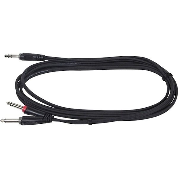 Monoprice 3 METER 10FT 1/4INCH TRS MALE TO TWO 1/4INCH TS MALE INSERT CABLE 601053 - main