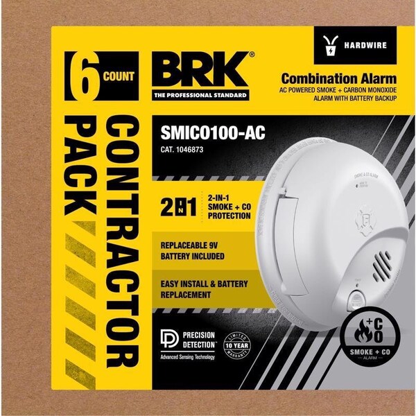 First Alert 10 Year Hard-Wired w/Battery Back-Up Ionization Smoke and Carbon Monoxide Detector 1046882-2 - main