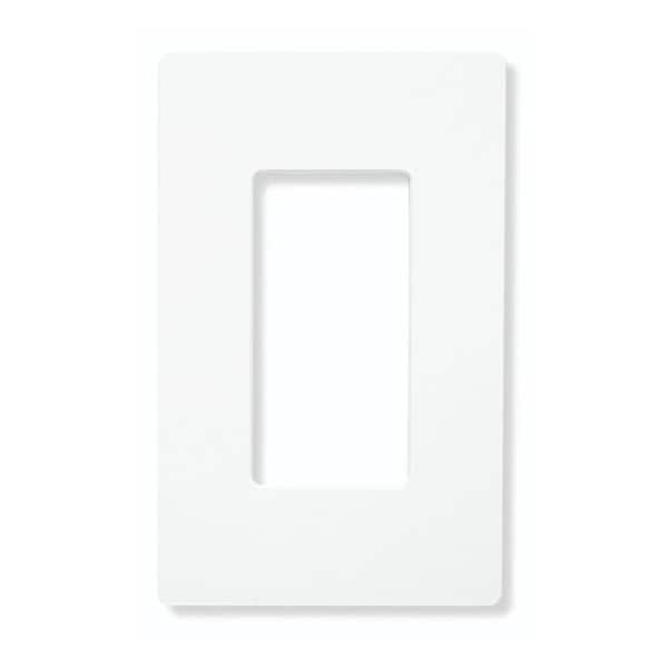 Lutron Designer Wall Plates, Number of Gangs: 1 Plastic, Gloss Finish, White CW-1-WH - main