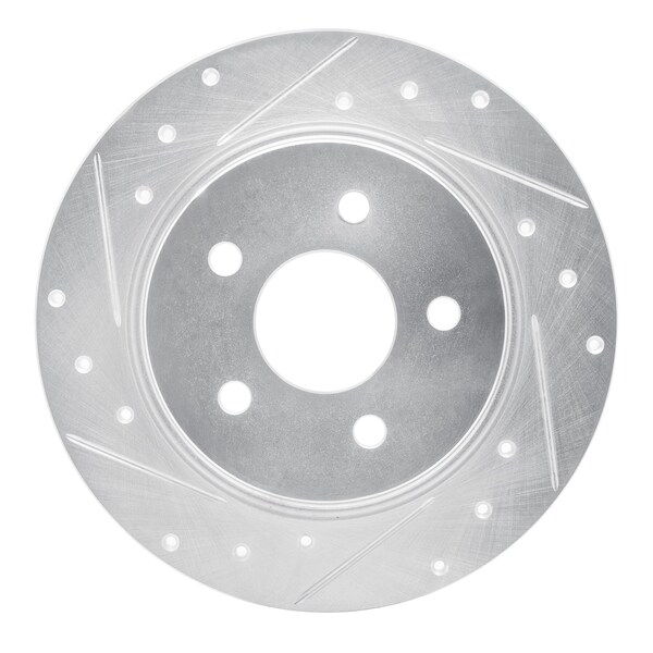 Dynamic Friction Co DFC Brake Rotor - Drilled and Slotted - Silver 631-76029R - main
