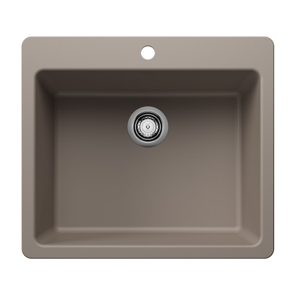 Blanco Liven SILGRANIT 25in Single Bowl Dual Mount Kitchen Sink - Truffle 443222 - main
