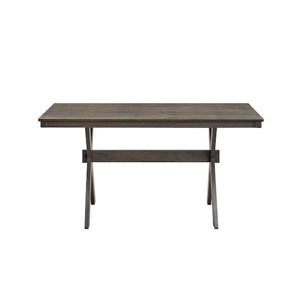 Homeroots 59" Gray Wood Trestle Base Dining Table 630373 - main