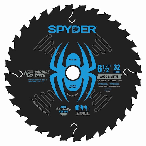 Spyder 6-1/2-Inch 32-Tooth Saw Blade for Wood and Metal 13099 - main