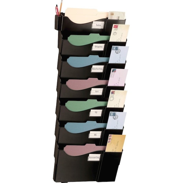 Officemate International Officemate7 Pocket Starter Filing System Black 21726 - main