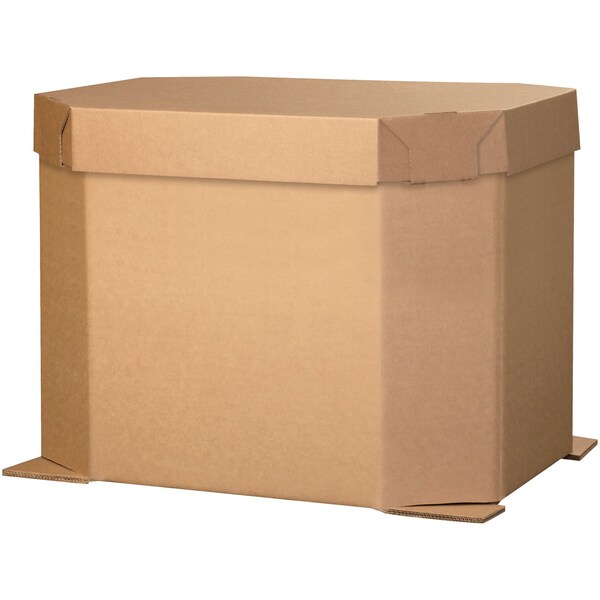 Partners Brand Triple Wall Octagon Bulk Bins, 46" x 38" x 36", Kraft, 5/Bundle 463836OCT - main