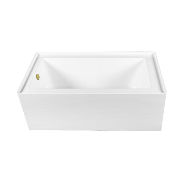 Kingston Brass 60-Inch Acrylic Rectangular 3-Wall Alcove Tub Combo with Waste and Overflow Drain, Left Hand Drain CVTDE603122L2 - main