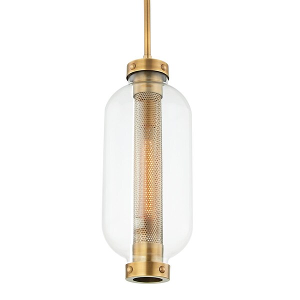 Troy Lighting Atwater 1 Light Pendant 8.25 In. Patina Brass F7037-PBR - main
