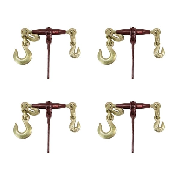 Mytee Products Ratchet Load Binder w/ 1/2in Grab Hook & 5/8in Slip Hook - 1/2in Grab Hook, 4PK CBRS12-58SH-12GHx4 - main