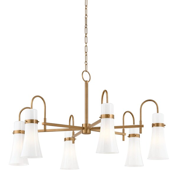 Troy Lighting Maple 6 Light Chandelier 38 In. Patina Brass F3430-PBR - main