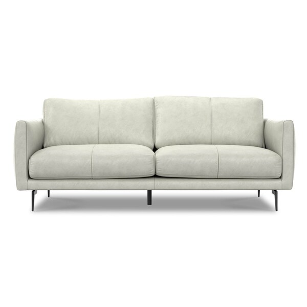 Homeroots 81" Gray Leather Sofa With Black Legs 640991 - main