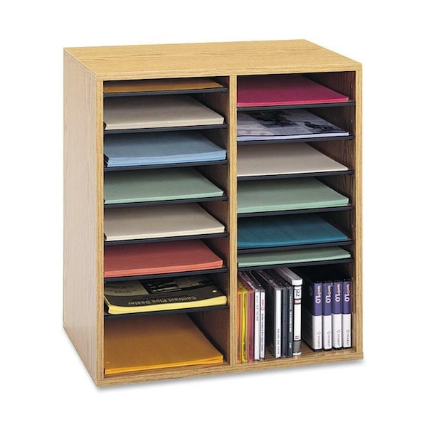 Safco Literature Org, Wood, Adjustable, 16, Oak 9422MO - main