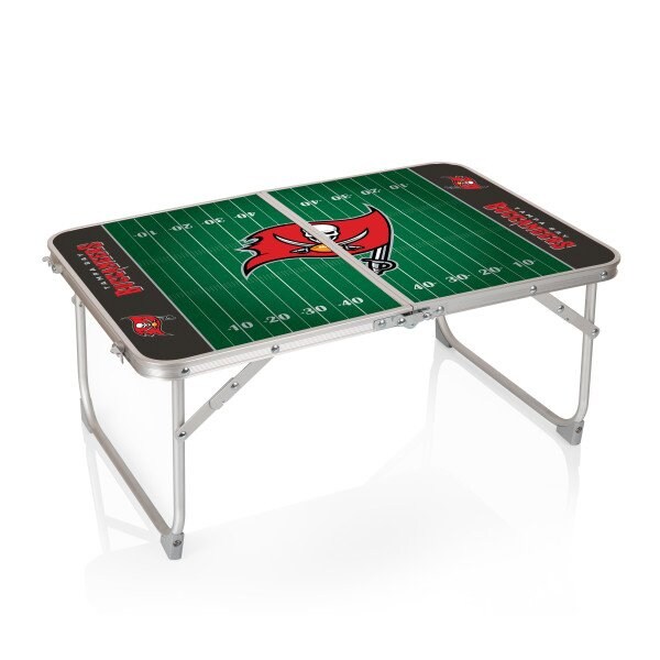 Picnic Time Family Of Brands Tampa Bay Buccaneers - Concert Table Mini Portable Table, (Charcoal Wood Grain) 843-00-141-304-2 - main