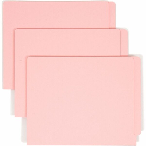 Smead REINFORCED END TAB COLORED FOLDERS, STRAIGHT TAB, LETTER SIZE, PINK, 100PK 25610 - main