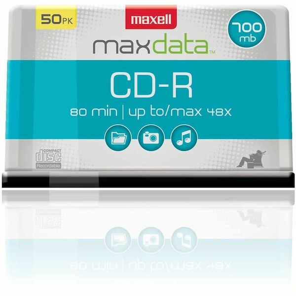 Maxell CD-R700 CD Recordable Media - CD-R - 48x - 700 MB - 50 Pack 648250 - main