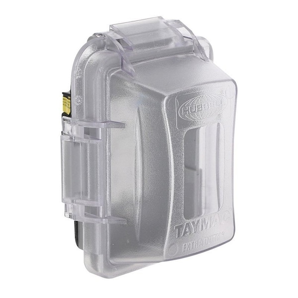 Hubbell Taymac Extra Duty Series Complete In-Use Cover Kit, 3.01 in L, 4.53 in W, 1-Gang, Aluminum, Clear MG420CS - main