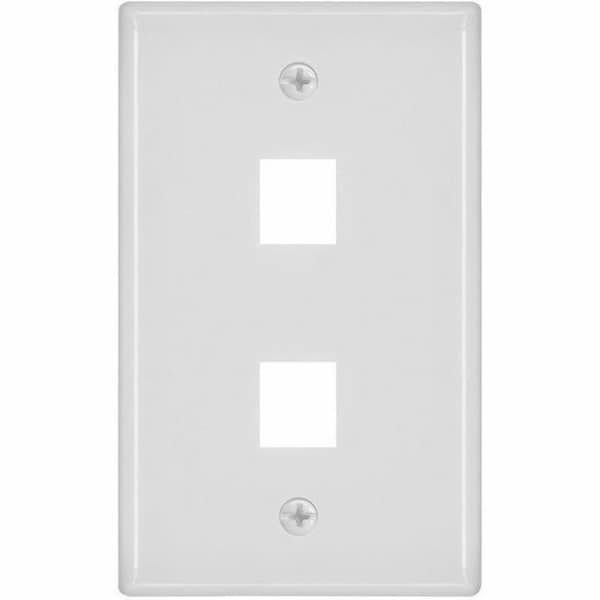 Monoprice WallPlate, Blank, 2 Hole, White 6727 - main