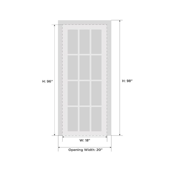 Sartodoors French Interior Door, 18" x 96", White QUADRO4115ID-WS-1896 - main